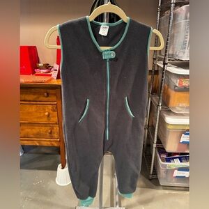 Kids Gray/Blue Sleeveless One Piece Sleeper with Leg Holes